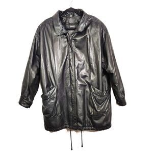 Vtg JACQUELINE FERRAR Leather Jacket XL Men's Thinsulate Long Lined
